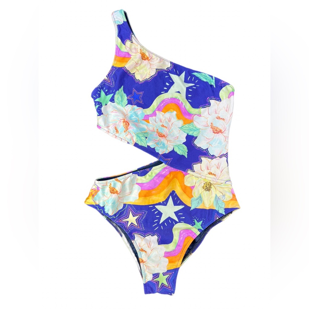 BLUEMAN One Shoulder Cut Out Swimsuit - S